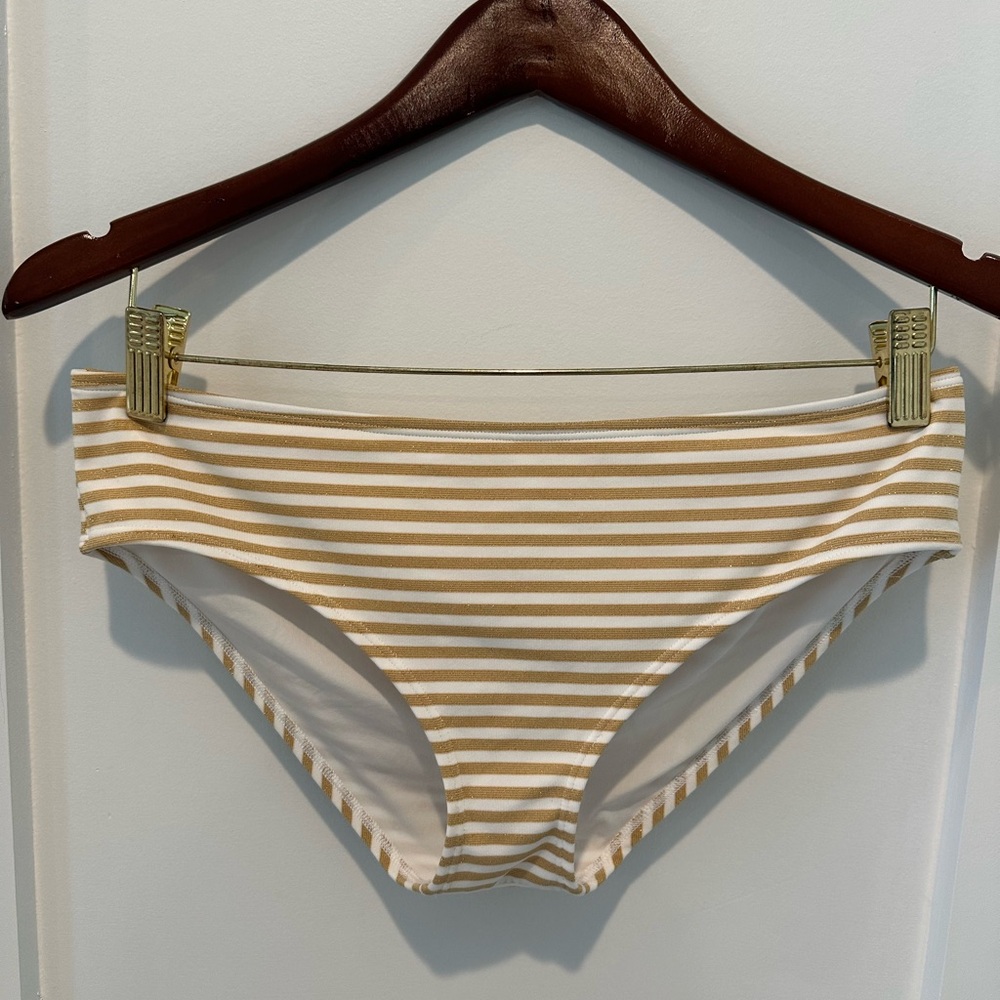 Aerie Gold and White Swim Hipster